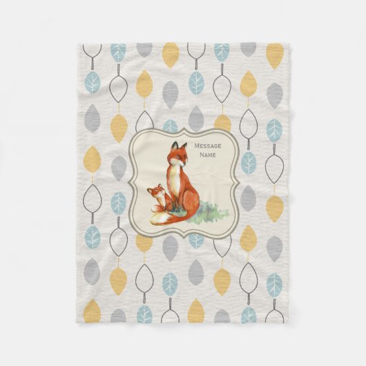 Couverture Polaire Idée cadeau Godchild Blanche Fox personnalisée (Devant)