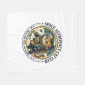 Couverture Polaire Idée cadeau papa chat astronaute spatial - Astr (Devant (Horizontal))