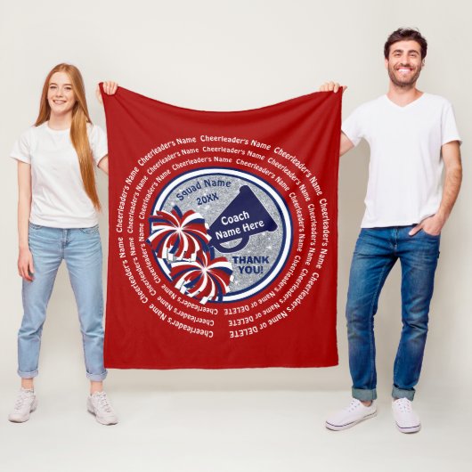 Couverture Polaire Idées Cadeau Coach Cheerleader Rouge Blanc Bleu Ch (En situation)