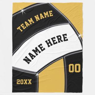 Couverture Polaire Idées cadeaux de nuit senior de volleyball, d'or n