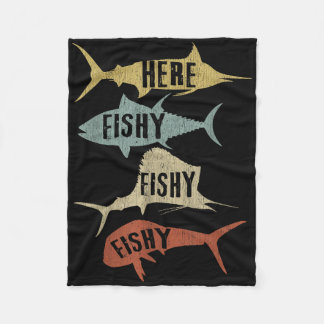 Couverture Polaire Idées Cadeaux de Pêche en Eau Salée Drôle Vintage