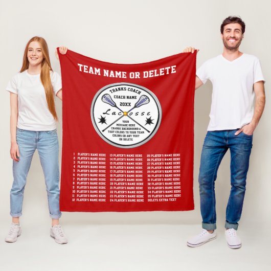 Couverture Polaire Idées cadeaux des entraîneurs de crosse rouge, TOU (En situation)