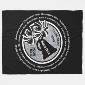Couverture Polaire Idées Cadeaux Senior pour Cheleaders, Noir, Argent (Devant (Horizontal))