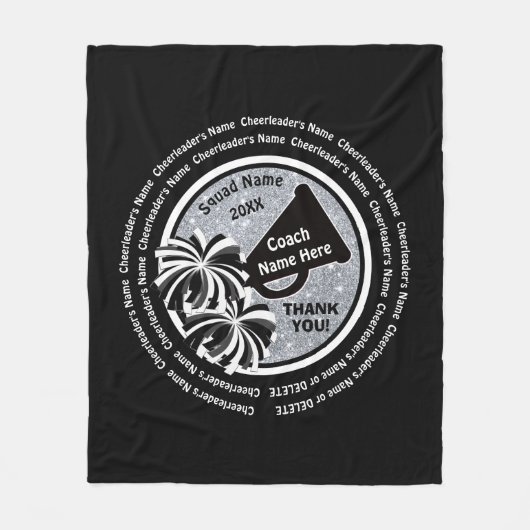 Couverture Polaire Idées noires, blanches, argentées de cadeau (Devant)