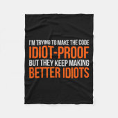 Couverture Polaire Idiot-proof Code _ Funny Coding Programming Comput (Devant)