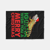 Couverture Polaire Iguana Vous Souhaite Un Joyeux Noël Drôle Iguana (Devant (Horizontal))