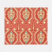 Couverture Polaire Ikat artisanal : Tissu Boho Ethnique (Devant (Horizontal))