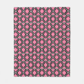 Couverture Polaire Ikat Aztec Tribal - Fuchsia rose, noir et blanc (Devant)