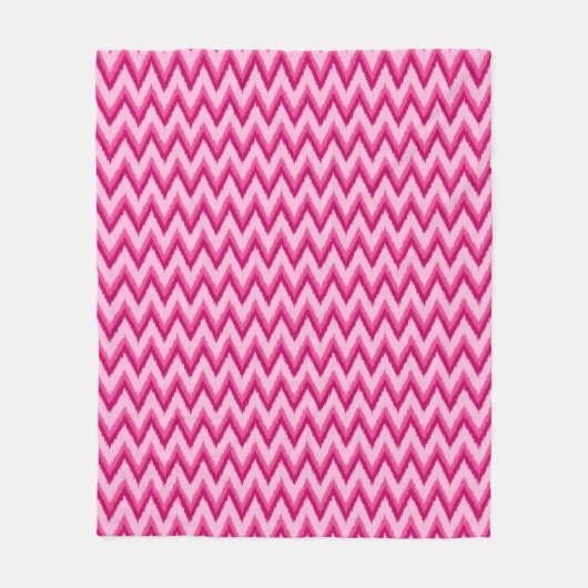 Couverture Polaire Ikat Chevron Stripes - Fuchsia et rose pâle (Devant)