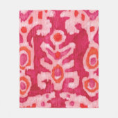 Couverture Polaire Ikat de la tribu rose et orange (Devant)