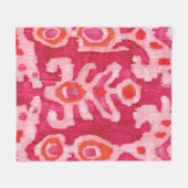 Couverture Polaire Ikat de la tribu rose et orange (Devant (Horizontal))