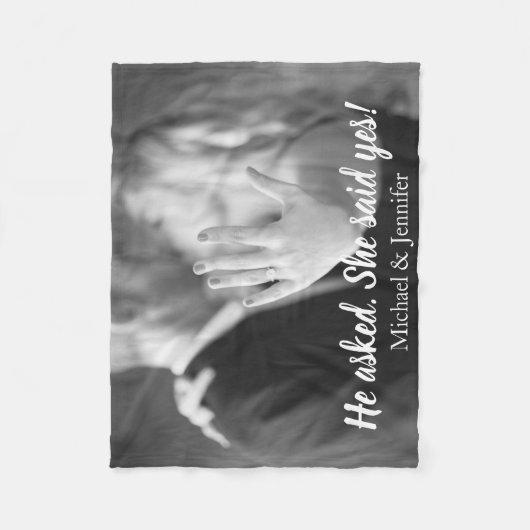 Couverture Polaire Il A Demandé Qu'Elle Dit Oui Photo Fiançailles (Devant)