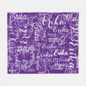 Couverture Polaire Il est mignon et pourpre 🤍 (Devant (Horizontal))