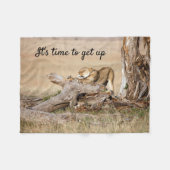 Couverture Polaire Il est temps de lever la photo Lion avec le texte (Devant (Horizontal))