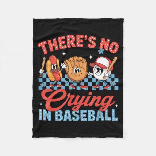 Couverture Polaire Il n'y a pas de larmes au baseball jour de jeu drô (Devant)