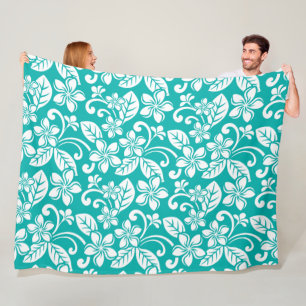 Couverture Polaire ÎLE PLUMERIA (TURQUOISE) Plaid en Laine
