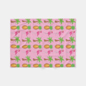 Couverture Polaire Ile tropicale Palm Tree Ananas Flamant rose rose (Devant (Horizontal))