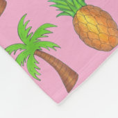 Couverture Polaire Ile tropicale Palm Tree Ananas Flamant rose rose (Coin)