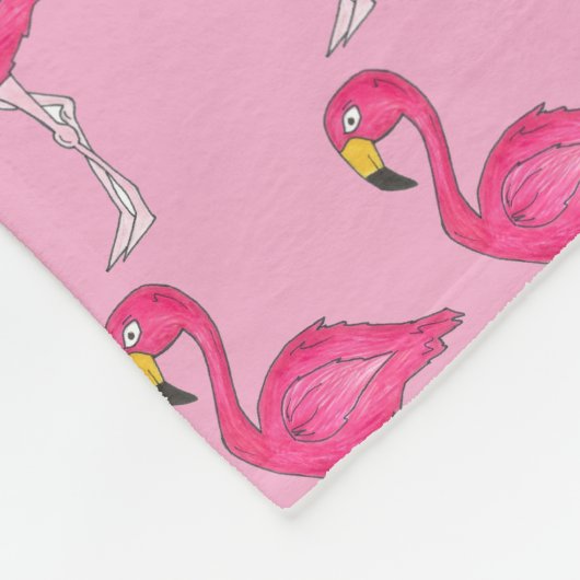 Couverture Polaire Ile tropicale Paradise Flamant rose rose chaud Ois (Coin)
