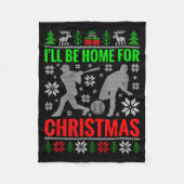 Couverture Polaire I'll Be Home For Christmas Baseball Funny Xmas (Devant)