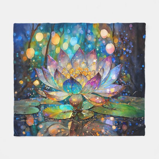 Couverture Polaire Illuminated Blooming Lotus Flower (Devant (Horizontal))