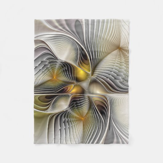 Couverture Polaire Illusion d'optique abstrait 3D fractal avec profon (Devant)