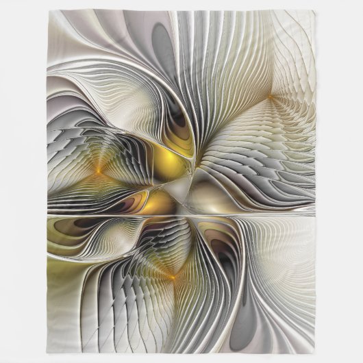 Couverture Polaire Illusion d'optique abstrait 3D fractal avec profon (Devant)
