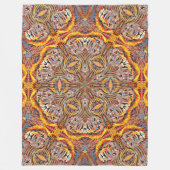 Couverture Polaire Illusion optique Lion 3D Mandala géométrique (Devant)