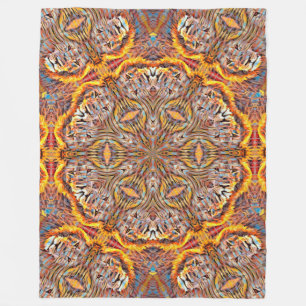 Couverture Polaire Illusion optique Lion 3D Mandala géométrique