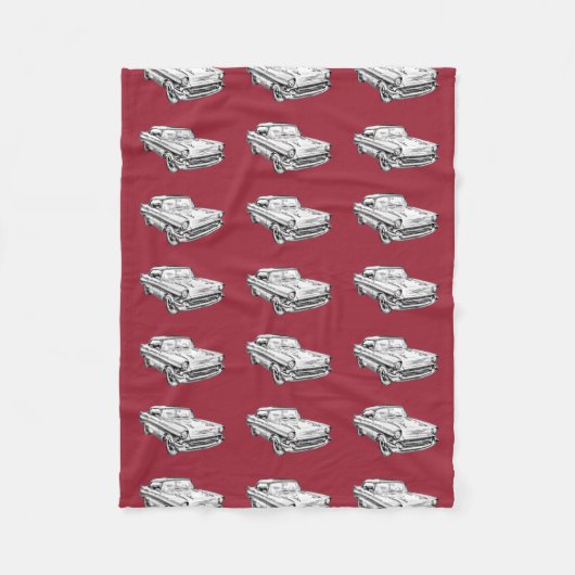 Couverture Polaire Illustration 1957 classique de voiture de Bel Air (Devant)