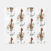 Couverture Polaire Illustration amusante de poulet cool (Devant (Horizontal))