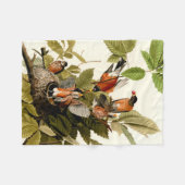 Couverture Polaire Illustration Audubon American Robin Wildlife Bird (Devant (Horizontal))