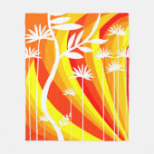 Couverture Polaire Illustration botanique orange et blanc (Devant)