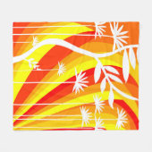 Couverture Polaire Illustration botanique orange et blanc (Devant (Horizontal))