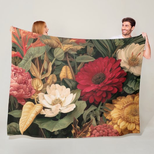 Couverture Polaire Illustration botanique vintage (En situation)