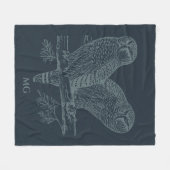 Couverture Polaire Illustration Chouettes de nuit (Devant (Horizontal))
