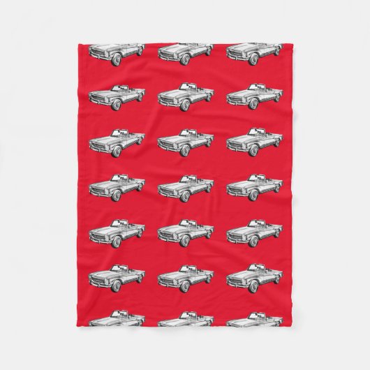 Couverture Polaire Illustration convertible de voiture du benz 280 SL (Devant)