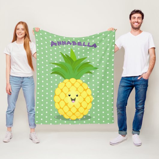 Couverture Polaire Illustration d'ananas mignon (En situation)