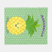 Couverture Polaire Illustration d'ananas mignon (Devant (Horizontal))