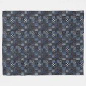 Couverture Polaire Illustration d'art en tissu de Dénim de Patchwork  (Devant (Horizontal))