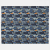 Couverture Polaire Illustration d'art en tissu de Dénim de Patchwork (Devant (Horizontal))