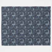 Couverture Polaire Illustration d'art en tissu de Dénim de Patchwork (Devant (Horizontal))