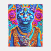 Couverture Polaire Illustration de 2 chats bleus (Devant)