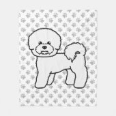 Couverture Polaire Illustration de Bichon Frise Cute Cartoon Dog (Devant)