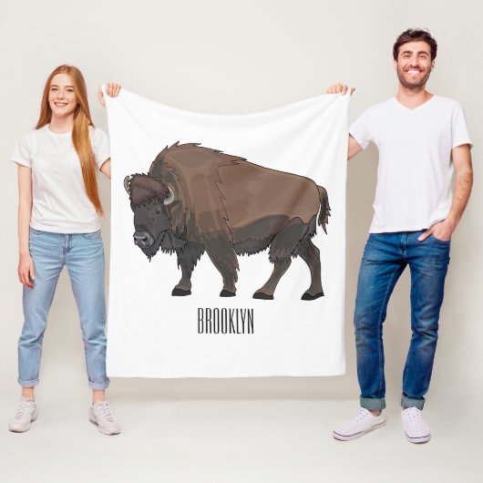 Couverture Polaire Illustration de bison (En situation)