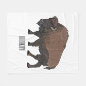 Couverture Polaire Illustration de bison (Devant (Horizontal))
