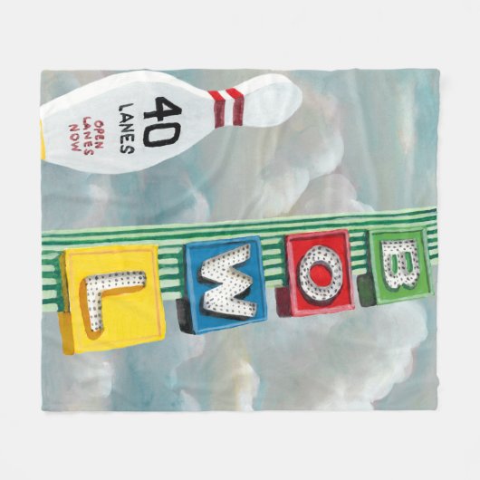 Couverture Polaire Illustration de bowling (Devant (Horizontal))