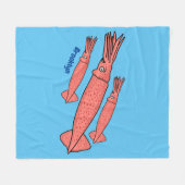 Couverture Polaire Illustration de calamar rose (Devant (Horizontal))
