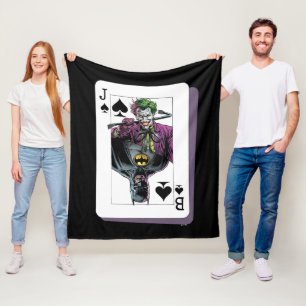 Couverture Polaire Illustration de carte à jouer Joker et Batman Piqu