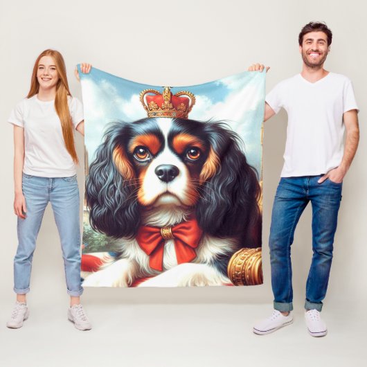 Couverture Polaire Illustration de Cavalier King Charles Spaniel (En situation)